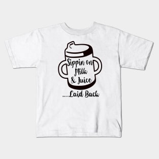 Sippin on Milk & Juice Laid Back Kids T-Shirt